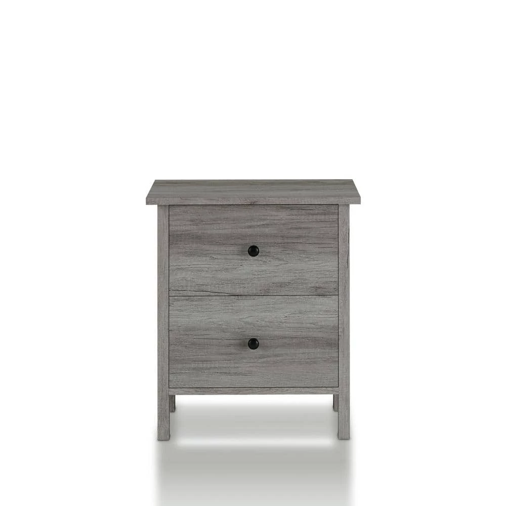 Aylin 2-Drawer Vintage Gray Nightstand by Furniture of America 5 Aylin 2-Drawer Vintage Gray Nightstand by Furniture of America - Image 5