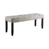 Lorcan Antique Black and Light Gray Upholstered Bench by Furniture of America