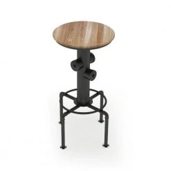 Wyette 30 in. Antique Black and Natural Tone Metal Swivel Bar Stool (Set of 2) by Furniture of America -Furniture of America Sales Store antique black and natural tone furniture of america bar stools idf 3367bc 4f 1000