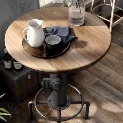 Wyette 42 in. Antique Black and Natural Tone Metal Bar Table by Furniture of America -Furniture of America Sales Store antique black and natural tone furniture of america bar tables idf 3367bt 1f 1000