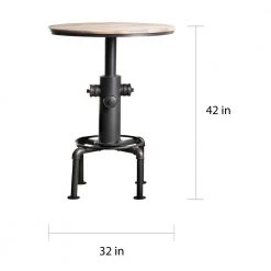 Wyette 42 in. Antique Black and Natural Tone Metal Bar Table by Furniture of America -Furniture of America Sales Store antique black and natural tone furniture of america bar tables idf 3367bt 76 1000