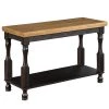 Heavenly 47 in. Antique Black and Oak Rectangle Console Table with Open Shelf by Furniture of America