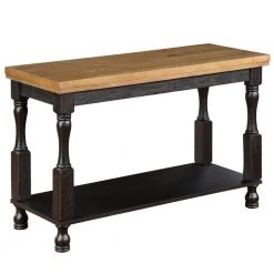 Heavenly 47 in. Antique Black and Oak Rectangle Console Table with Open Shelf by Furniture of America