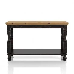 Heavenly 47 in. Antique Black and Oak Rectangle Console Table with Open Shelf by Furniture of America -Furniture of America Sales Store antique black and oak furniture of america console tables idf 4908a s c3 1000