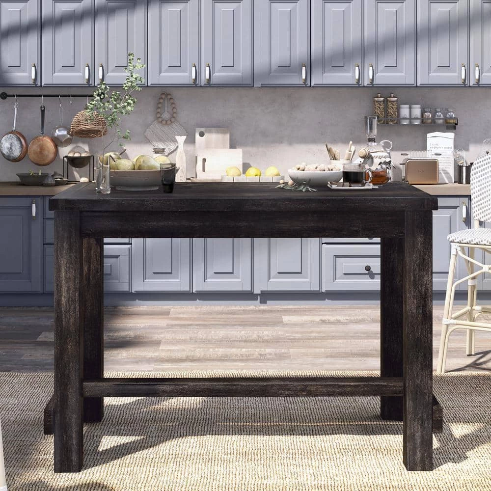 Anthus Antique Black Bar Table by Furniture of America 2 Anthus Antique Black Bar Table by Furniture of America - Image 2