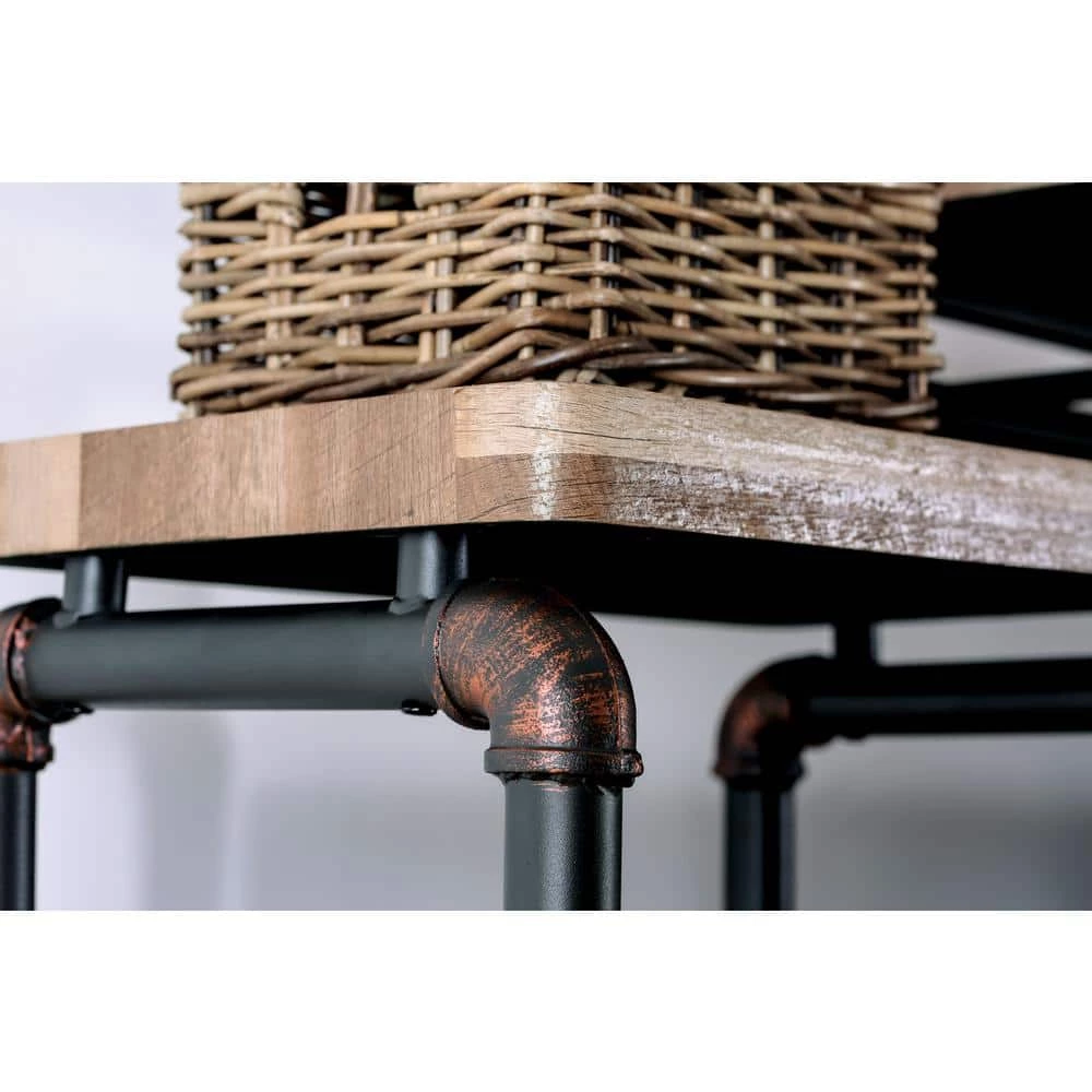 62.5 in. Antique Black Metal 5-shelf Etagere Bookcase with Open Back by Furniture of America 5 62.5 in. Antique Black Metal 5-shelf Etagere Bookcase with Open Back by Furniture of America - Image 5