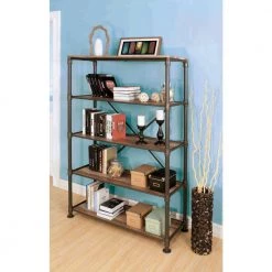 Kwok 70.63 in. Antique Black 5-Shelf Accent Bookcase by Furniture of America 9 Kwok 70.63 in. Antique Black 5-Shelf Accent Bookcase by Furniture of America -Furniture of America Sales Store antique black furniture of america bookcases bookshelves idf 7914sh 31 1000