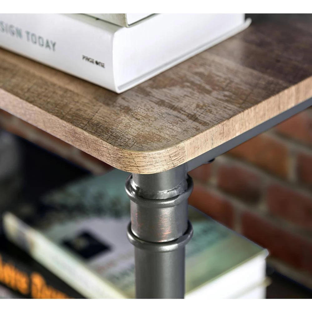 Kwok 70.63 in. Antique Black 5-Shelf Accent Bookcase by Furniture of America 3 Kwok 70.63 in. Antique Black 5-Shelf Accent Bookcase by Furniture of America - Image 3