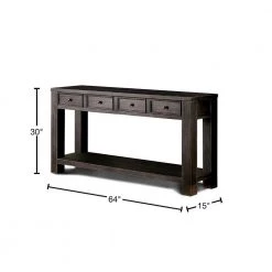 Alexis 64 in. Antique Black Standard Rectangle Wood Console Table with 4-Drawers by Furniture of America -Furniture of America Sales Store antique black furniture of america console tables idf 4327s 40 1000