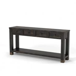 Alexis 64 in. Antique Black Standard Rectangle Wood Console Table with 4-Drawers by Furniture of America -Furniture of America Sales Store antique black furniture of america console tables idf 4327s 44 1000