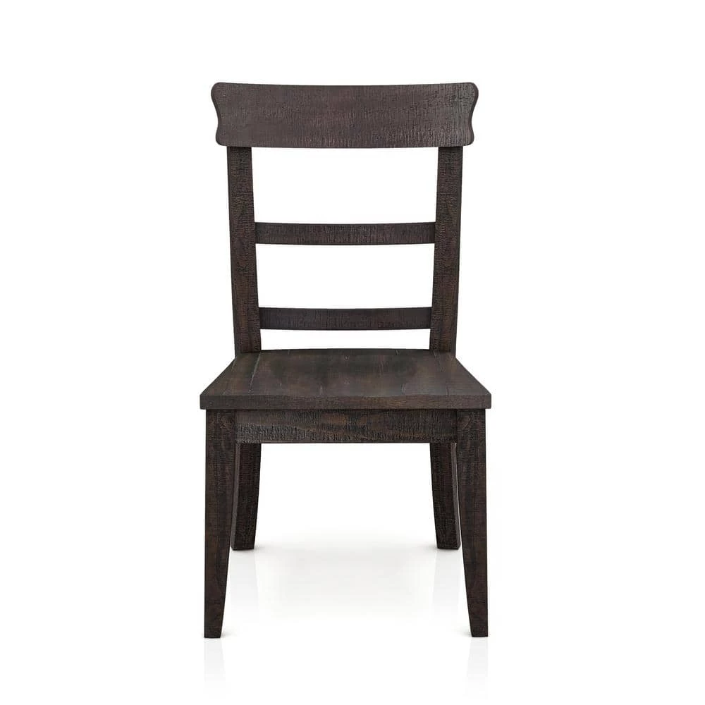 Nalley Antique Black Wood Dining Side Chair (Set of 2) by Furniture of America 2 Nalley Antique Black Wood Dining Side Chair (Set of 2) by Furniture of America - Image 2