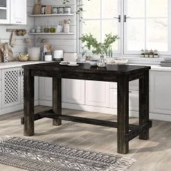 Anthus Antique Black Counter Height Table by Furniture of America -Furniture of America Sales Store antique black furniture of america kitchen dining tables idf 3324bk pt 31 1000
