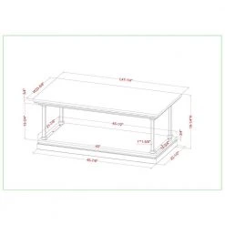 Blue River 47.25 in. Antique Blue and Black Coffee Table by Furniture of America -Furniture of America Sales Store antique blue and black furniture of america coffee tables idf 4565bl c 76 1000