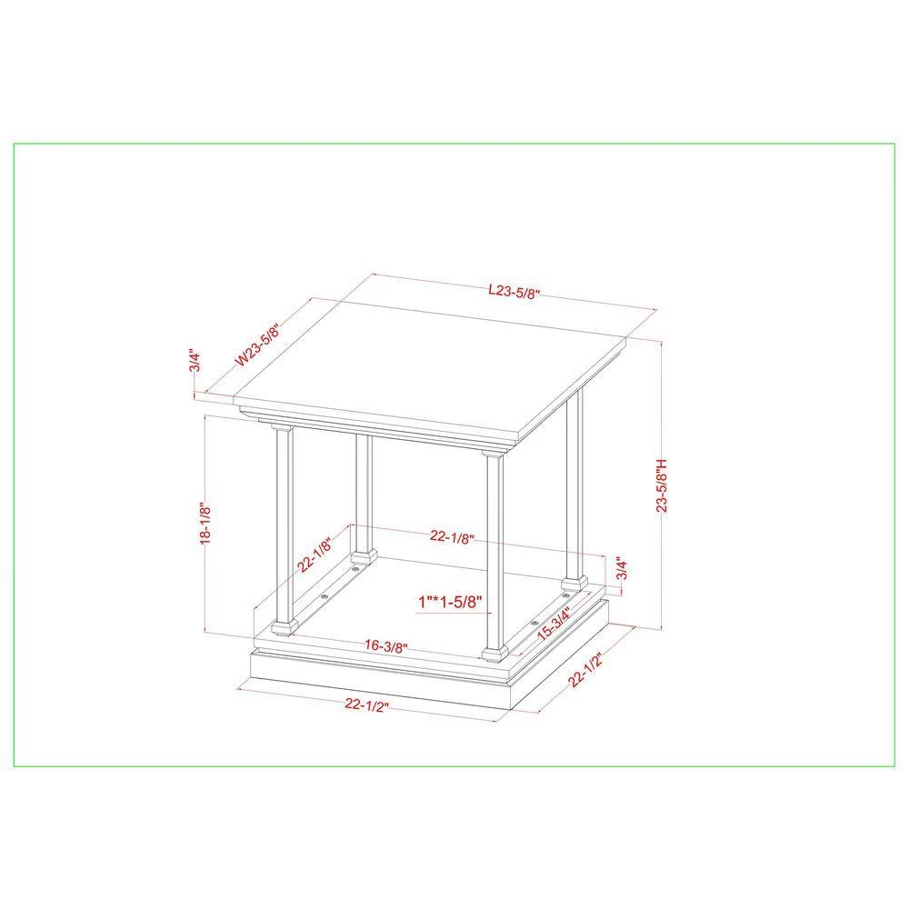 Blue River 23.63 in. Antique Blue and Black Square Wooden End Table by Furniture of America 5 Blue River 23.63 in. Antique Blue and Black Square Wooden End Table by Furniture of America - Image 5