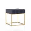 Kapulet 23 in. Antique Blue and Gold Square Wood Top End Table by Furniture of America