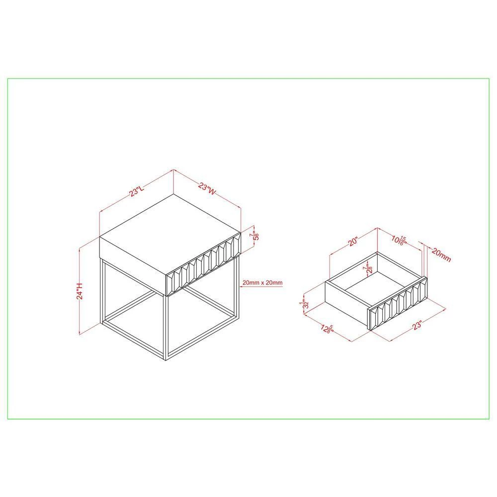Kapulet 23 in. Antique Blue and Gold Square Wood Top End Table by Furniture of America 6 Kapulet 23 in. Antique Blue and Gold Square Wood Top End Table by Furniture of America - Image 6