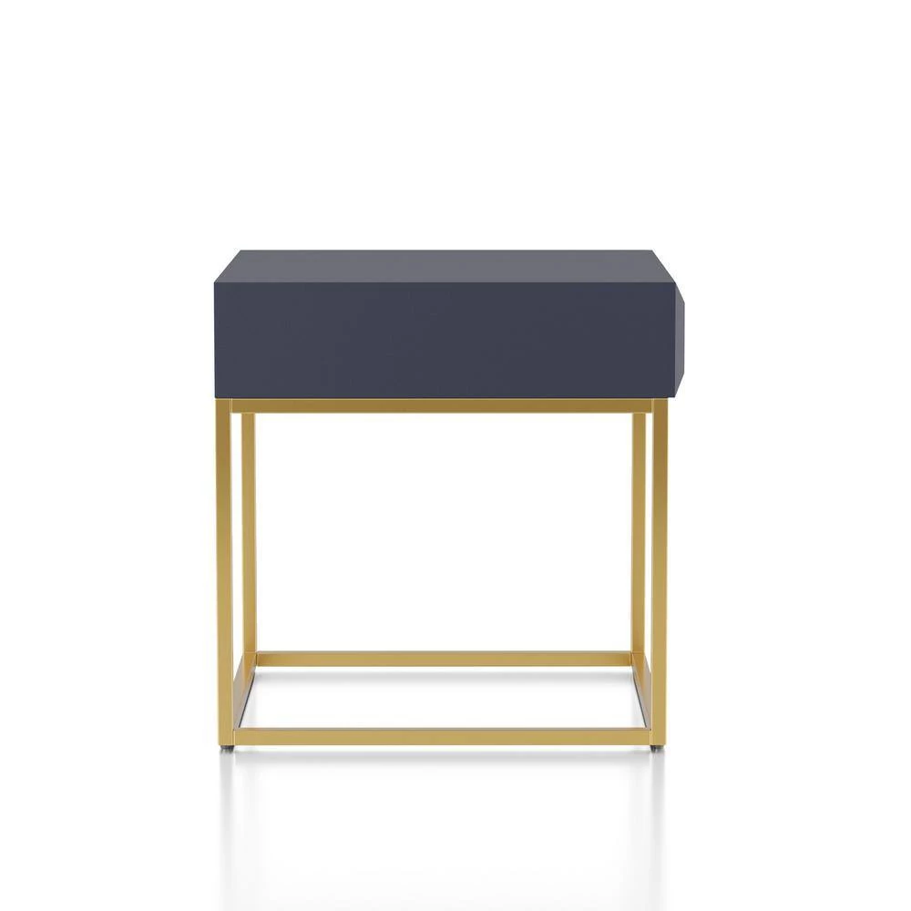 Kapulet 23 in. Antique Blue and Gold Square Wood Top End Table by Furniture of America 4 Kapulet 23 in. Antique Blue and Gold Square Wood Top End Table by Furniture of America - Image 4