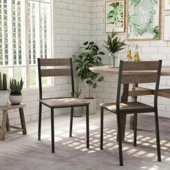 Spivey Antique Brown Metal and Wood Side Chairs (Set of 2) by Furniture of America -Furniture of America Sales Store antique brown furniture of america dining chairs idf 3397sc 31 1000