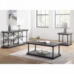 Blue River 59 in. Antique Gray and Black Rectangle Wooden Console Table by Furniture of America -Furniture of America Sales Store antique gray and black furniture of america console tables idf 4565gy s 31 1000
