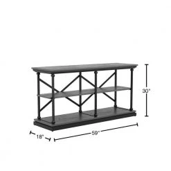 Blue River 59 in. Antique Gray and Black Rectangle Wooden Console Table by Furniture of America -Furniture of America Sales Store antique gray and black furniture of america console tables idf 4565gy s 40 1000