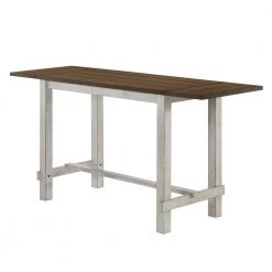 Whitcombe 71 in. Rectangle White Wood Counter Height Table (Seats 6) by Furniture of America