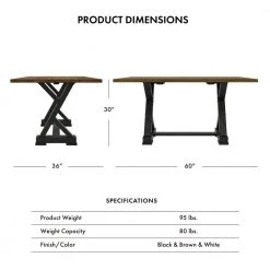 Beardsley 59 in. Rectangle Antique Oak and Antique Black Wood Dining Table by Furniture of America -Furniture of America Sales Store antique oak and antique black furniture of america kitchen dining tables idf 3167a t 1f 1000