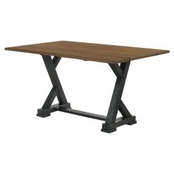 Beardsley 59 in. Rectangle Antique Oak and Antique Black Wood Dining Table by Furniture of America