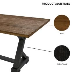 Beardsley 59 in. Rectangle Antique Oak and Antique Black Wood Dining Table by Furniture of America -Furniture of America Sales Store antique oak and antique black furniture of america kitchen dining tables idf 3167a t 77 1000