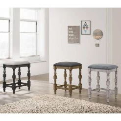 Steinart 26.25 in. Antique Oak and Dark Gray Backless Wooden Bar Stool (Set of 2) by Furniture of America 11 Steinart 26.25 in. Antique Oak and Dark Gray Backless Wooden Bar Stool (Set of 2) by Furniture of America -Furniture of America Sales Store antique oak and dark gray furniture of america bar stools idf 3979a bc 31 1000