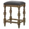 Steinart 26.25 in. Antique Oak and Dark Gray Backless Wooden Bar Stool (Set of 2) by Furniture of America