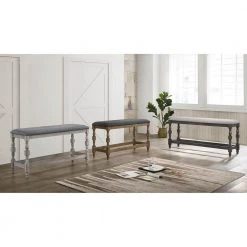 Steinart Antique Oak and Dark Gray Counter Height Bench by Furniture of America -Furniture of America Sales Store antique oak and dark gray furniture of america dining benches idf 3979a pbn 31 1000