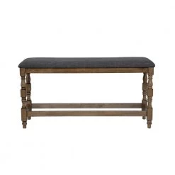 Steinart Antique Oak and Dark Gray Counter Height Bench by Furniture of America -Furniture of America Sales Store antique oak and dark gray furniture of america dining benches idf 3979a pbn 4f 1000