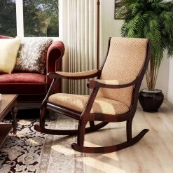 Briaria Antique Oak Wood Rocking Chair by Furniture of America -Furniture of America Sales Store antique oak furniture of america accent chairs idf ac6408 31 1000