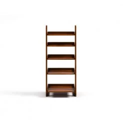 Ryon 55 in. Antique Oak Wood 5-shelf Ladder Bookcase by Furniture of America