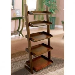 Ryon 55 in. Antique Oak Wood 5-shelf Ladder Bookcase by Furniture of America -Furniture of America Sales Store antique oak furniture of america bookcases bookshelves idf ac293 c3 1000