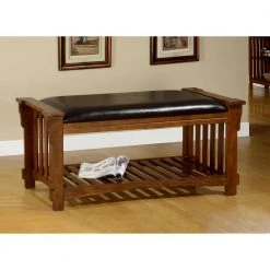 Baratheon 21.5 in. H Antique Oak Wood Padded Storage Bench by Furniture of America 7 Baratheon 21.5 in. H Antique Oak Wood Padded Storage Bench by Furniture of America -Furniture of America Sales Store antique oak furniture of america dining benches cm bn6220 31 1000