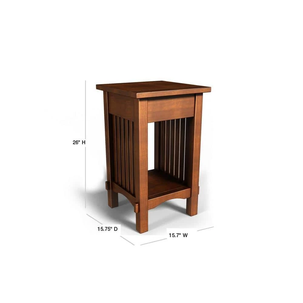 Tatum Antique Oak Single Drawer Side Table by Furniture of America 3 Tatum Antique Oak Single Drawer Side Table by Furniture of America - Image 3