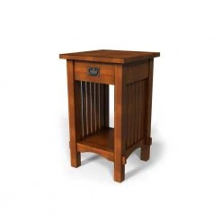 Tatum Antique Oak Single Drawer Side Table by Furniture of America