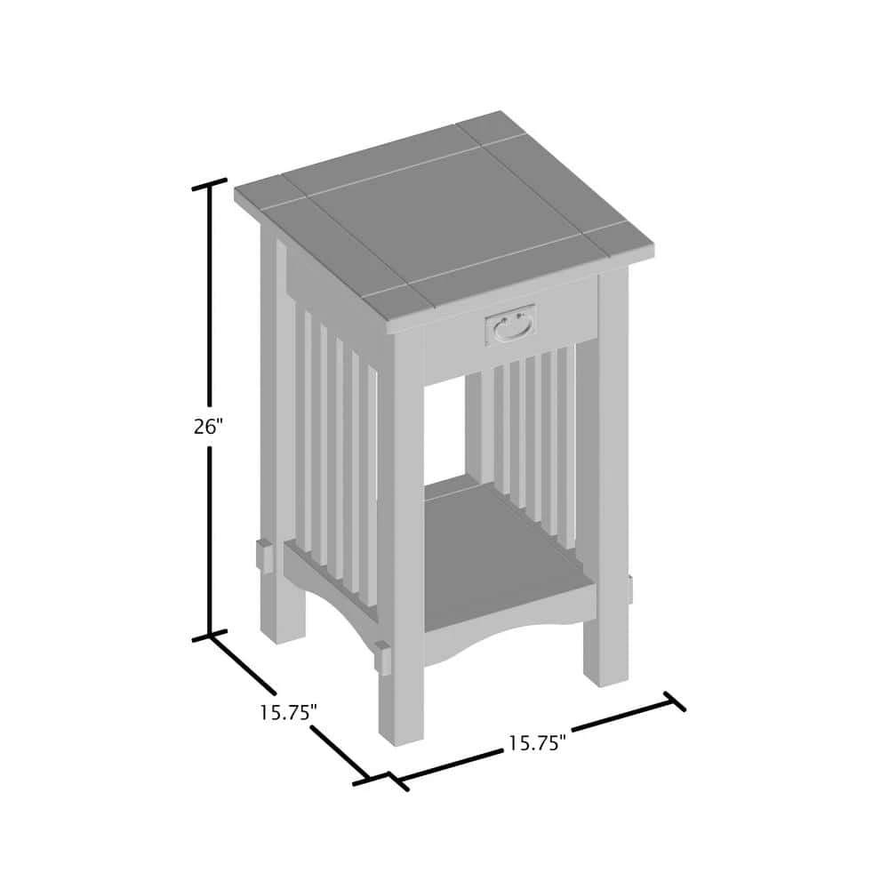 Tatum Antique Oak Single Drawer Side Table by Furniture of America 4 Tatum Antique Oak Single Drawer Side Table by Furniture of America - Image 4