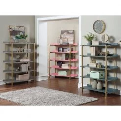Genesis 57 in. Antique Pink 5-Shelf Contemporary Open Bookcase by Furniture of America 9 Genesis 57 in. Antique Pink 5-Shelf Contemporary Open Bookcase by Furniture of America -Furniture of America Sales Store antique pink furniture of america bookcases bookshelves idf ac6048pk 31 1000