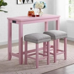 Dremmend 3-Piece Antique Pink Counter Height Table Set by Furniture of America 11 Dremmend 3-Piece Antique Pink Counter Height Table Set by Furniture of America -Furniture of America Sales Store antique pink furniture of america dining room sets idf 3474pk pt 3pk 31 1000