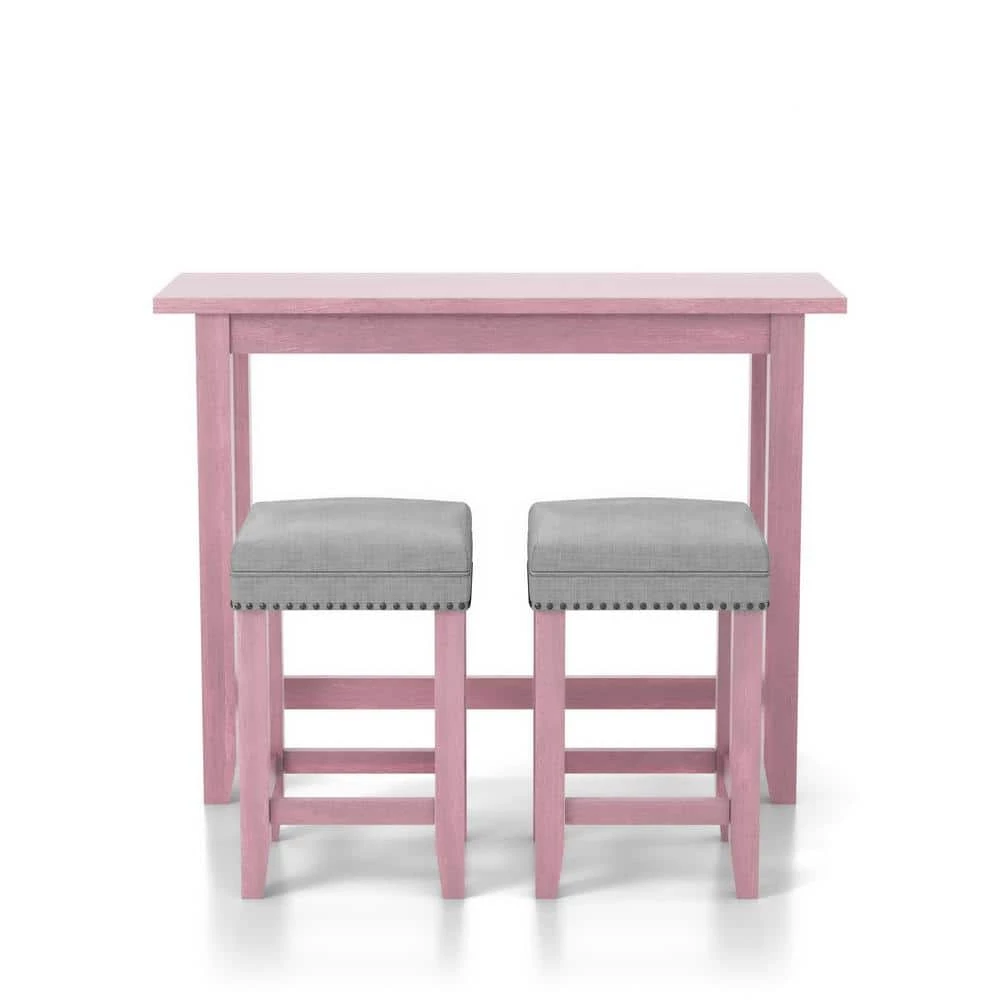 Dremmend 3-Piece Antique Pink Counter Height Table Set by Furniture of America 1 Dremmend 3-Piece Antique Pink Counter Height Table Set by Furniture of America