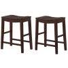 Whitcombe 24 in. Antique Red Backless Wood Bar Stool (Set of 2) by Furniture of America