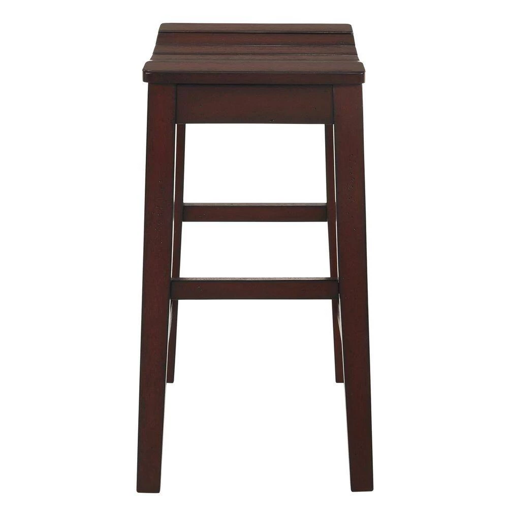 Whitcombe 24 in. Antique Red Backless Wood Bar Stool (Set of 2) by Furniture of America 2 Whitcombe 24 in. Antique Red Backless Wood Bar Stool (Set of 2) by Furniture of America - Image 2