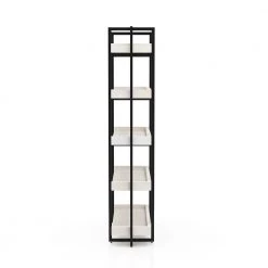 Fitzwallace 72 in. Antique White and Black 5-Layer Wood Shelf by Furniture of America -Furniture of America Sales Store antique white and black furniture of america bookcases bookshelves idf ac318wh 4f 1000