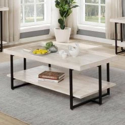 Triblisi 48 in. Antique White/Black Large Rectangle Wood Coffee Table with Shelf by Furniture of America 7 Triblisi 48 in. Antique White/Black Large Rectangle Wood Coffee Table with Shelf by Furniture of America -Furniture of America Sales Store antique white and black furniture of america coffee tables idf 4369wh c c3 1000