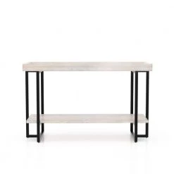 Triblisi 48 in. Antique White/Black Standard Rectangle Wood Console Table with Storage by Furniture of America -Furniture of America Sales Store antique white and black furniture of america console tables idf 4369wh s e1 1000
