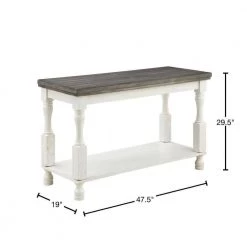 Heavenly 47.5 in. Antique White and Gray Rectangle Wood Console Table with 1-Shelf by Furniture of America -Furniture of America Sales Store antique white and gray furniture of america console tables idf 4908s 40 1000