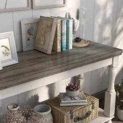 Heavenly 47.5 in. Antique White and Gray Rectangle Wood Console Table with 1-Shelf by Furniture of America -Furniture of America Sales Store antique white and gray furniture of america console tables idf 4908s 44 1000