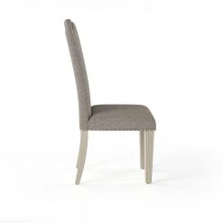 Larkin Antique White Nailhead Trim Upholstered Dining Chair (Set of 2) by Furniture of America -Furniture of America Sales Store antique white and gray furniture of america dining chairs idf 3630sc 1f 1000